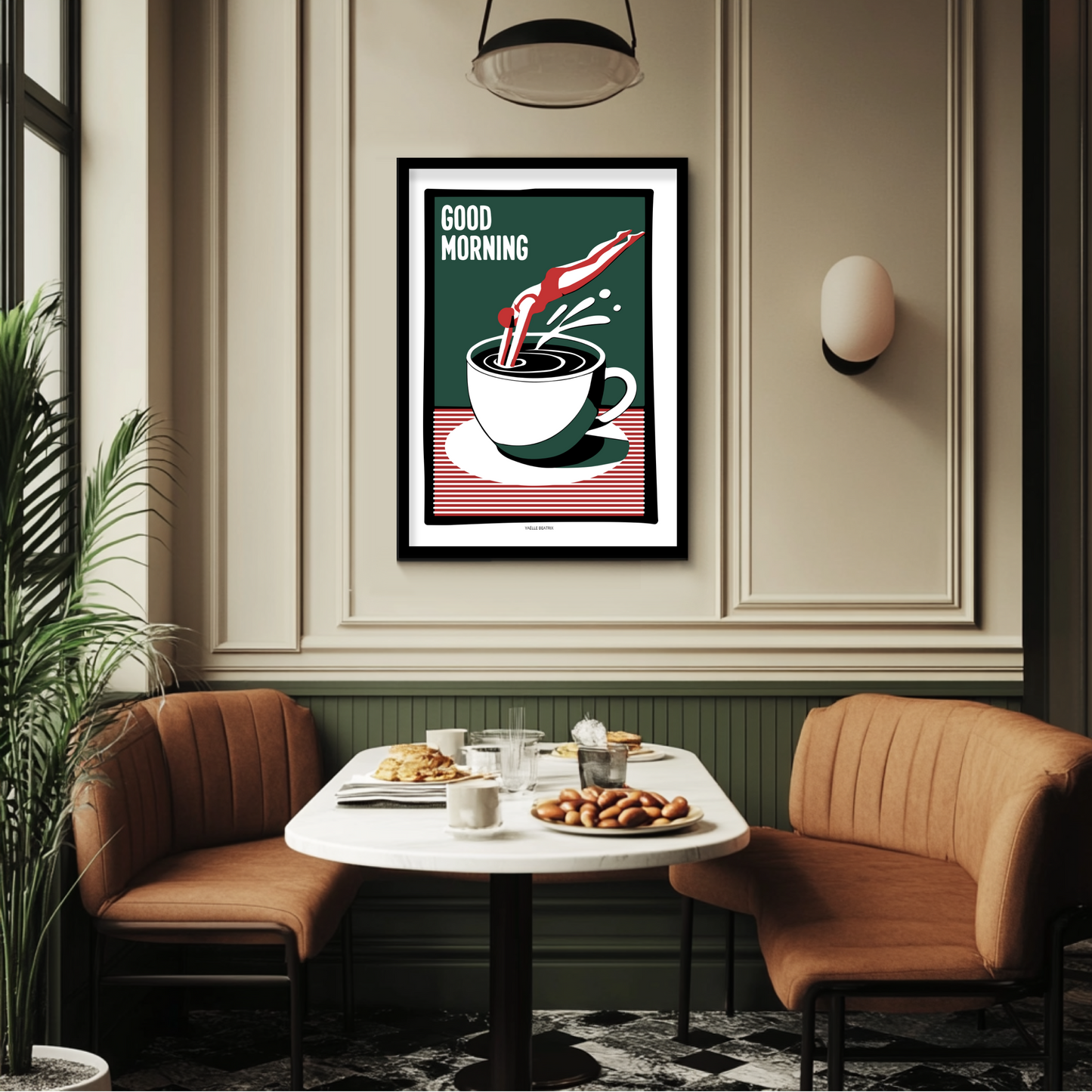 Affiche plongez dans le café